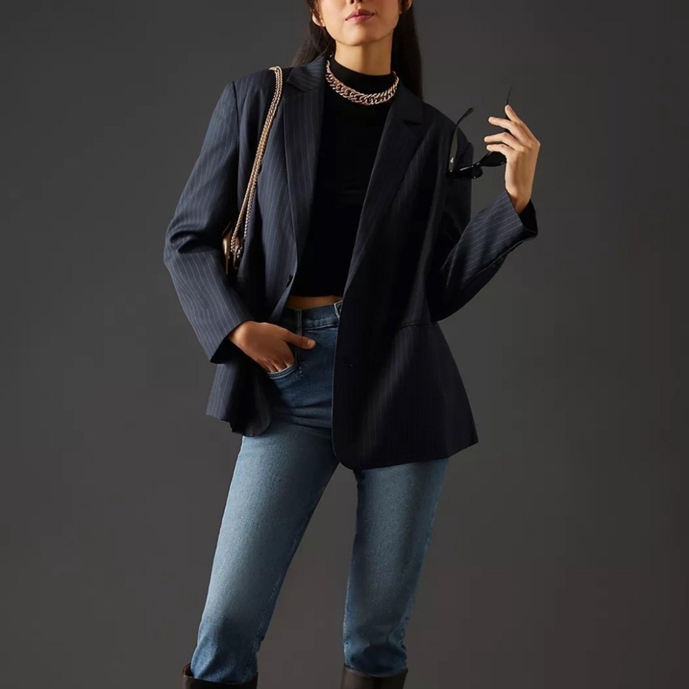 Anthropology X Mare Mare Pinstripe Oversized Blazer